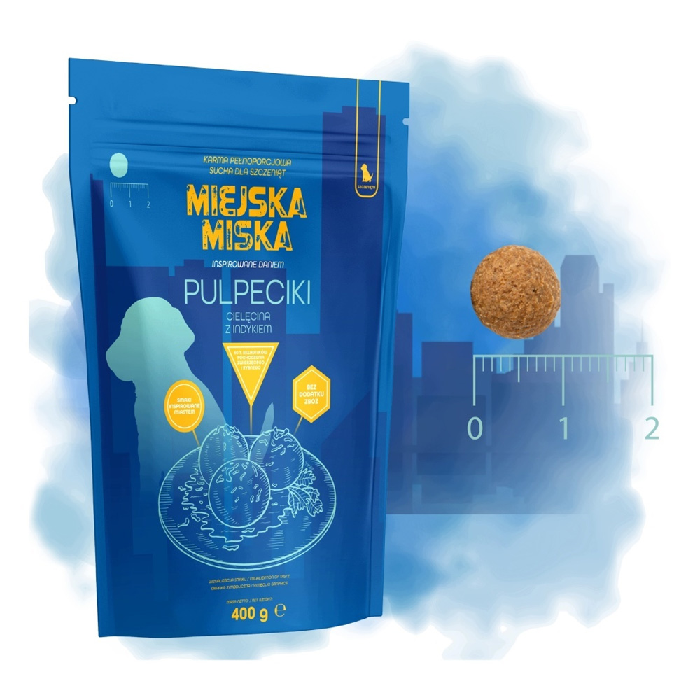 Miejska Miska Gaczoo Pulpeciki Cielęcina Karma Sucha dla Szczeniąt 400g S